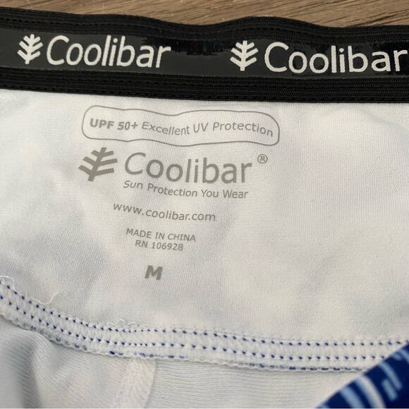 Coolibar Kahula Skirted Swim Capri NWTs Medium blue white - Picture 4 of 6